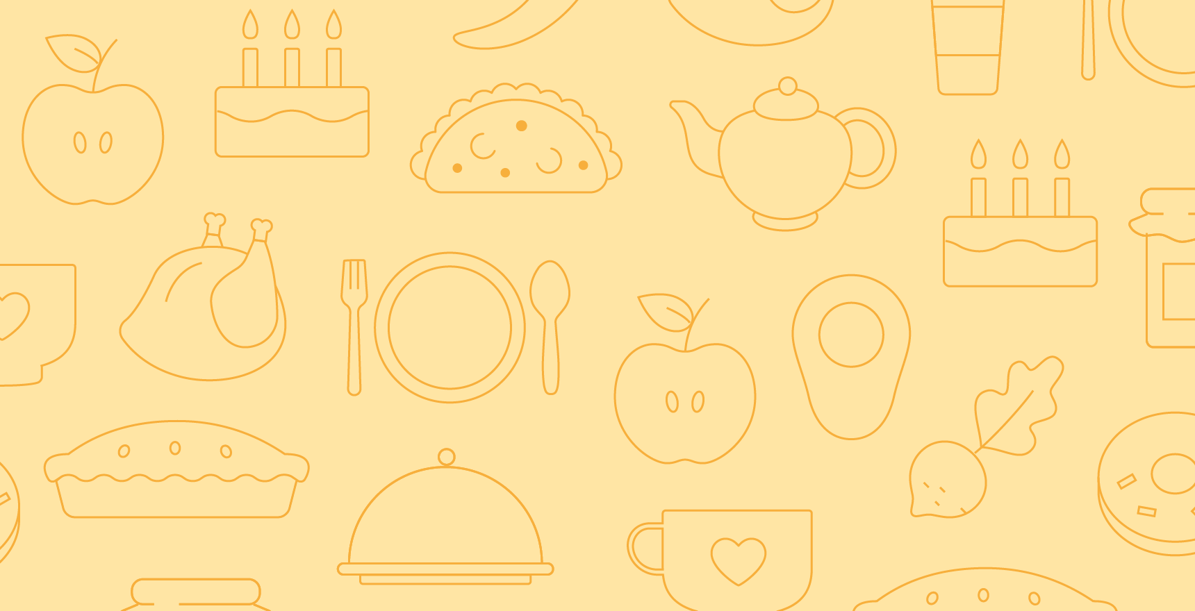 Background with various food icons