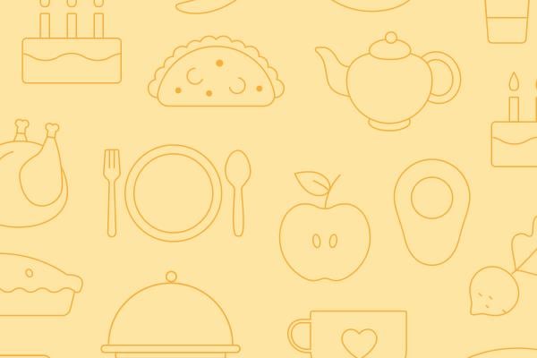 Background with various food icons