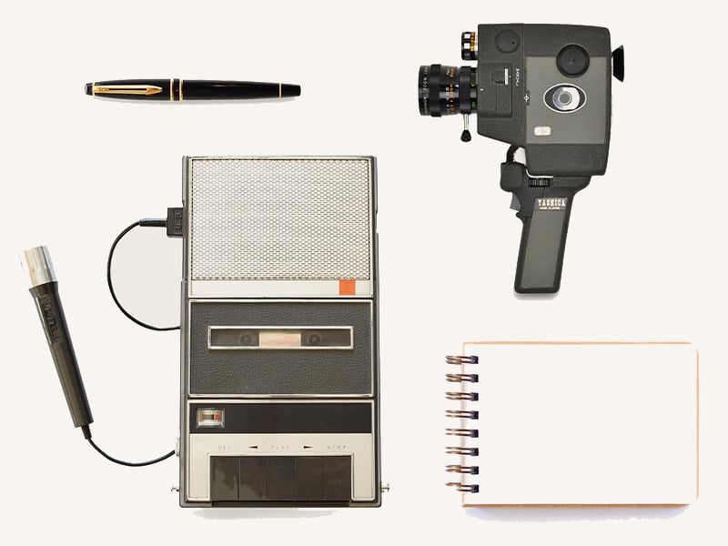 pen video camera tape recorder notebook 3